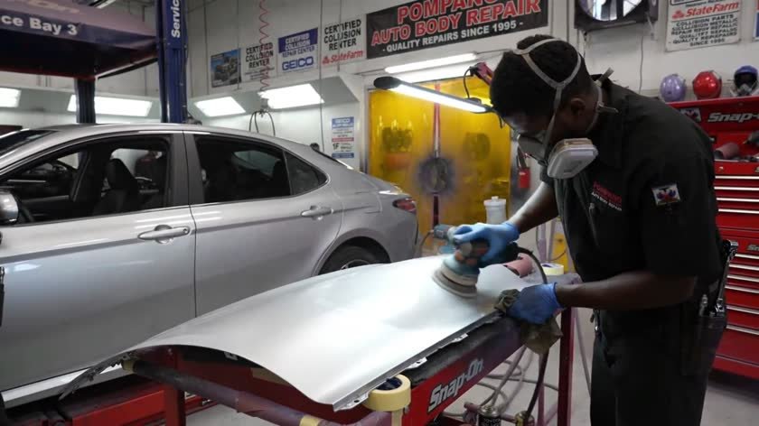 Illustrative automotive finishing scene from promotional video